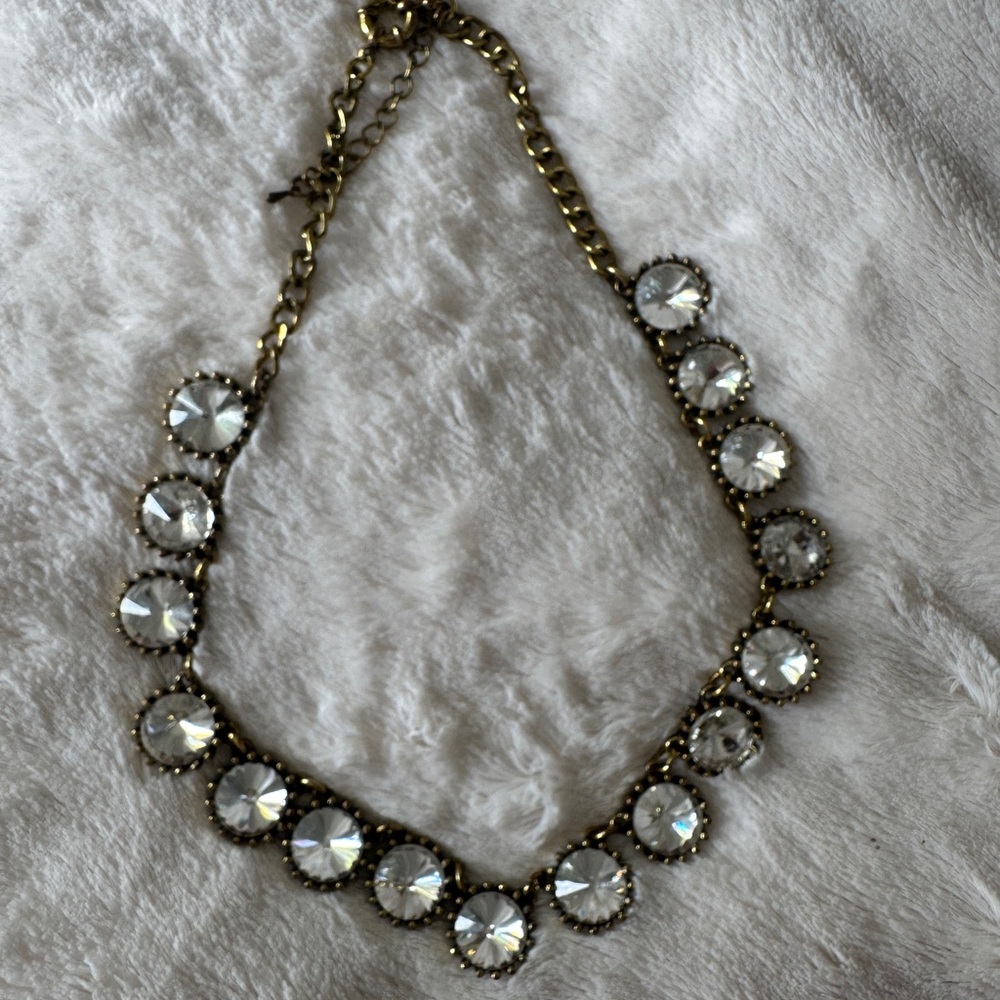 Elegant Gold and Silver Crystal Necklace